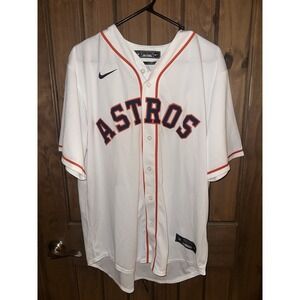 Nike HOUSTON ASTROS Men's L White Jeremy Pena Baseball Jersey Sewn Stitched NEW